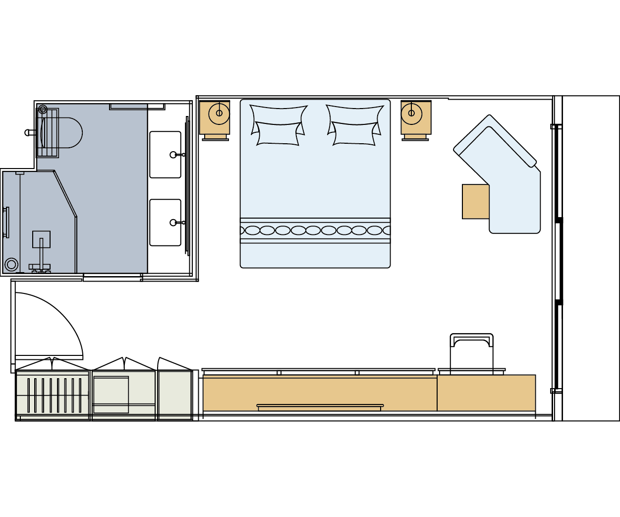 Voyage Deluxe Cabin room plan