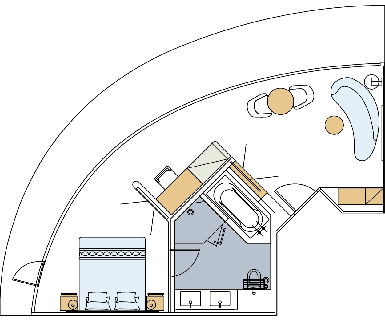 Voyage Deluxe Cabin room plan