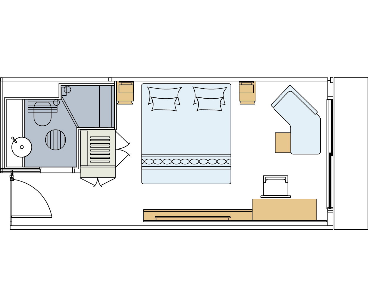 Voyage Deluxe Cabin room plan
