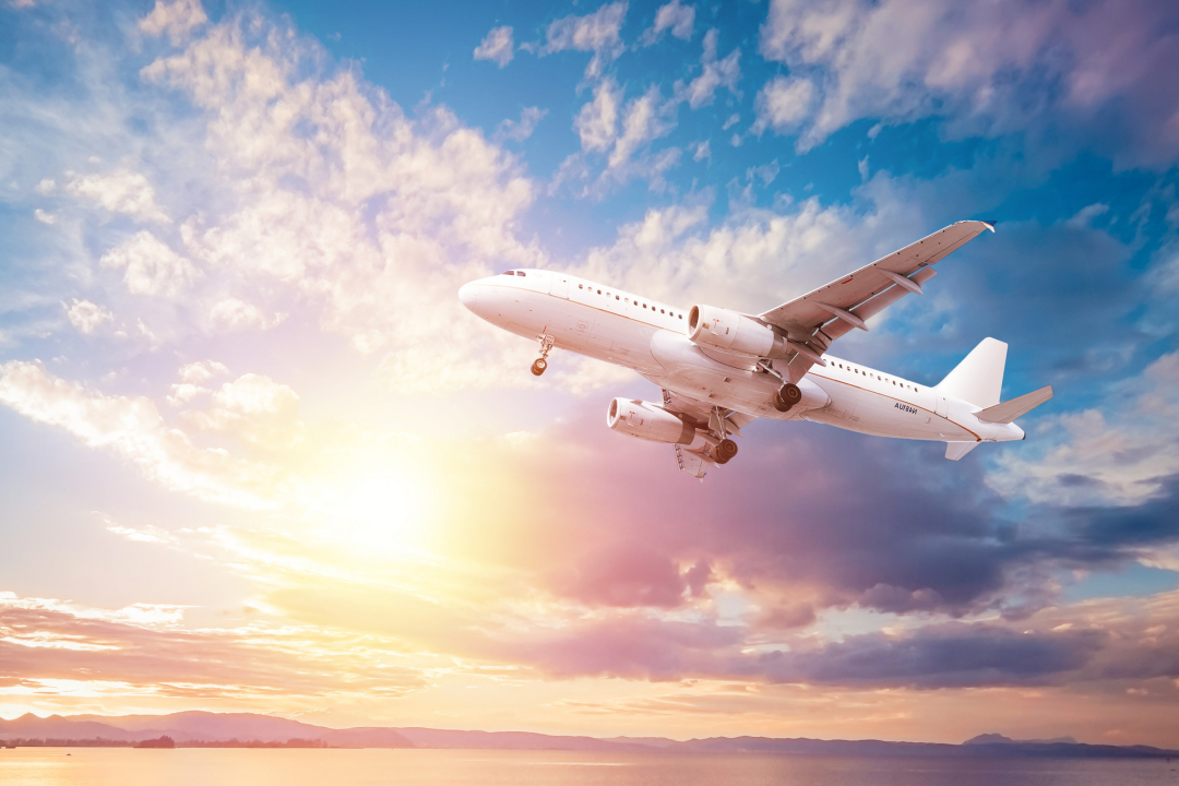 Airplane in sky