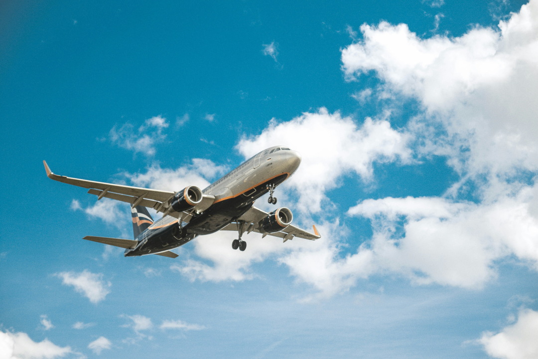 Airplane in sky